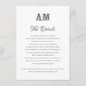 Elegant  monogram trouwgegevens informatiekaartje (Voorkant)