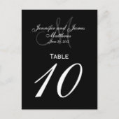 Elegant Monogram Trouwnummer Tafel Kaarten (Voorkant)