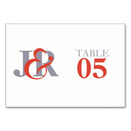 Elegant Monogram Trouwtafel Nummer Kaart