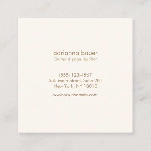 Elegant Monogram Turquoise Blauw Mandala Vierkante Visitekaartje (Achterkant)