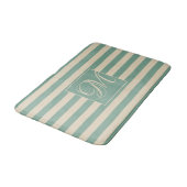Elegant monogram turquoise crème strepen kustlijn badmat (Gekanteld)