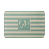 Elegant monogram turquoise crème strepen kustlijn badmat (Voorkant)