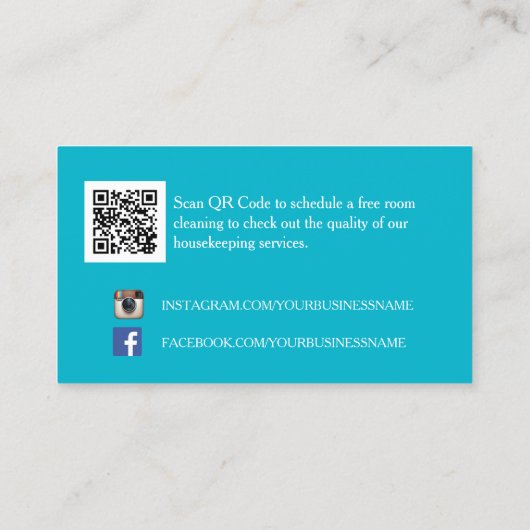 Elegant Monogram Turquoise Damask Huishouding Visitekaartje (Achterkant)