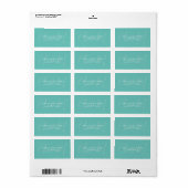 elegant monogram turquoise return address etiket (Full Sheet)