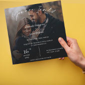 Elegant Monogram Twee Foto Tekst Overlay Bruiloft