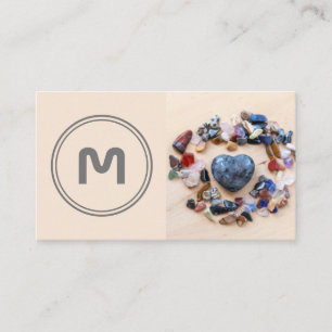 Elegant monogram tweedelig kristallen juweeltje visitekaartje