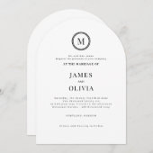 Elegant monogram typografie bruiloft kaart (Voorkant / Achterkant)