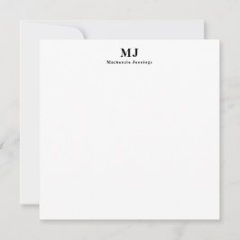 Elegant Monogram Typografie Notitiekaartje