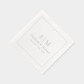 Elegant Monogram Typografie Script Huwelijk Zilver Folie Servetten (Rechts)