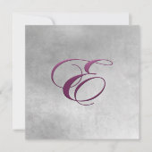 Elegant Monogram Uitnodiging-Eggplant Paars E Kaart (Voorkant)