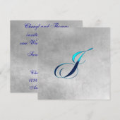 Elegant Monogram Uitnodiging-J Kaart (Voorkant / Achterkant)