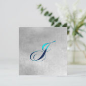 Elegant Monogram Uitnodiging-J Kaart (Staand voorkant)