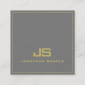 Elegant Monogram Ultra-Thick Luxe Professional Vierkante Visitekaartje (Voorkant)