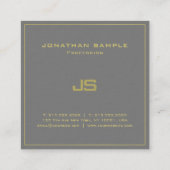 Elegant Monogram Ultra-Thick Luxe Professional Vierkante Visitekaartje (Achterkant)