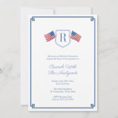 Elegant Monogram USA Flag Passen getrouwd Brunch B Kaart (Voorkant)