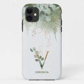 Elegant monogram V varens succulent Case-Mate iPhone Case (Achterkant)