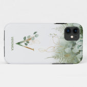 Elegant monogram V varens succulent Case-Mate iPhone Case (Achterkant (horizontaal))