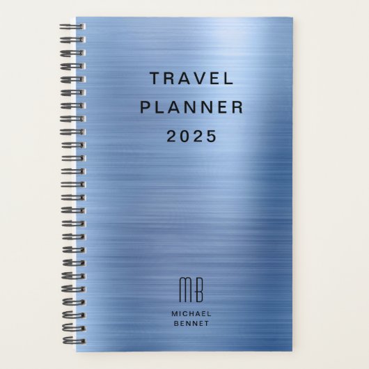 Elegant Monogram Valse Goud Reizen Planner (Voorkant)