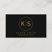 Elegant Monogram Vegan Makeup Artist Visitekaartje (Voorkant)