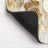 Elegant monogram verguld Aura Mousepad Muismat (Hoek)