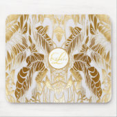 Elegant monogram verguld Aura Mousepad Muismat (Voorkant)