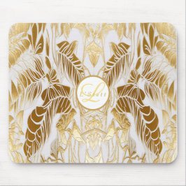 Elegant monogram verguld Aura Mousepad Muismat