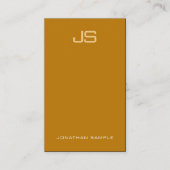 Elegant Monogram Verticale Sjabloon Luxe Zwart Visitekaartje (Voorkant)