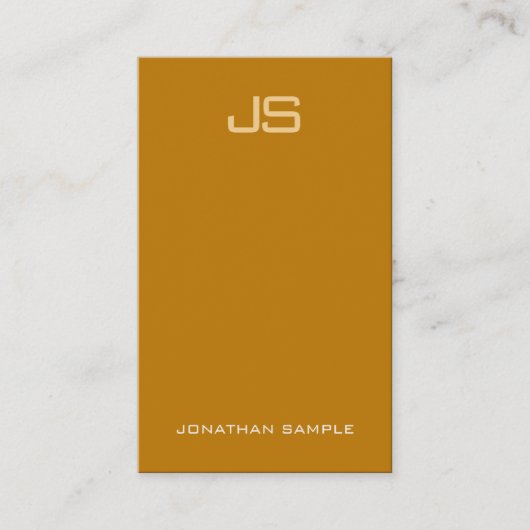 Elegant Monogram Verticale Sjabloon Luxe Zwart Visitekaartje (Voorkant)