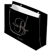 Elegant monogram verval naar de bruiloft groot cadeauzakje (Voorkant Gekanteld)