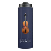 Elegant Monogram Violin Thermosbeker (Voorkant)