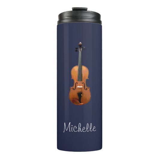Elegant Monogram Violin Thermosbeker (Voorkant)