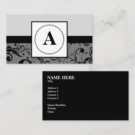 elegant monogram visitekaartje (Voorkant / Achterkant)