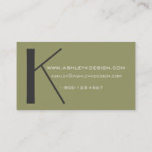 Elegant Monogram  Visitekaartje (Achterkant)