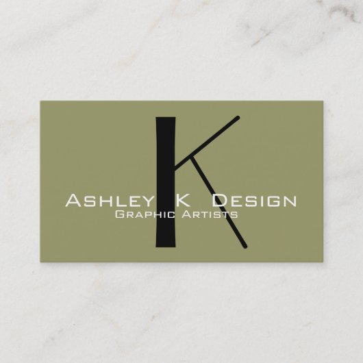 Elegant Monogram  Visitekaartje (Voorkant)