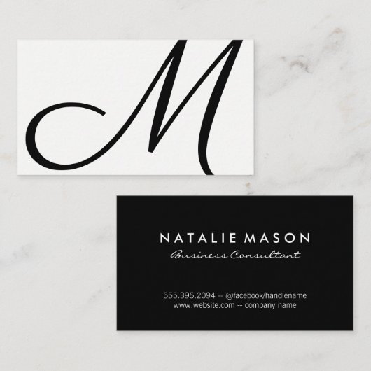 Elegant Monogram Visitekaartje (Voorkant / Achterkant)