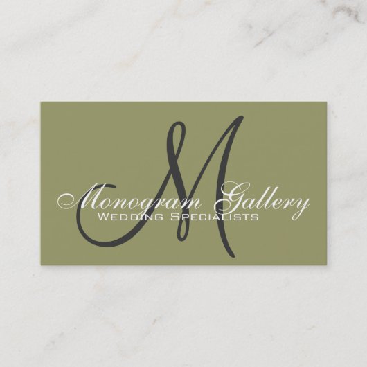 Elegant Monogram  Visitekaartje (Voorkant)