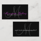 Elegant Monogram  Visitekaartje Paars (Voorkant / Achterkant)