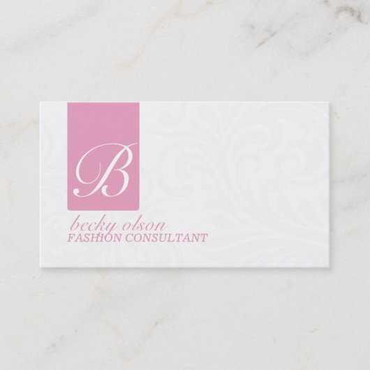 Elegant Monogram Visitekaartjes (Voorkant)