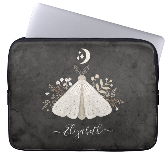 Elegant  monogram vlinderlaptophoes laptop sleeve (Voorkant)