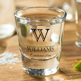 Elegant monogram voor klassieke familie shot glas