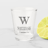 Elegant monogram voor klassieke familie shot glas (Voorkant)