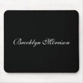 Elegant monogram voor zwart aangepast script muismat (Voorkant)
