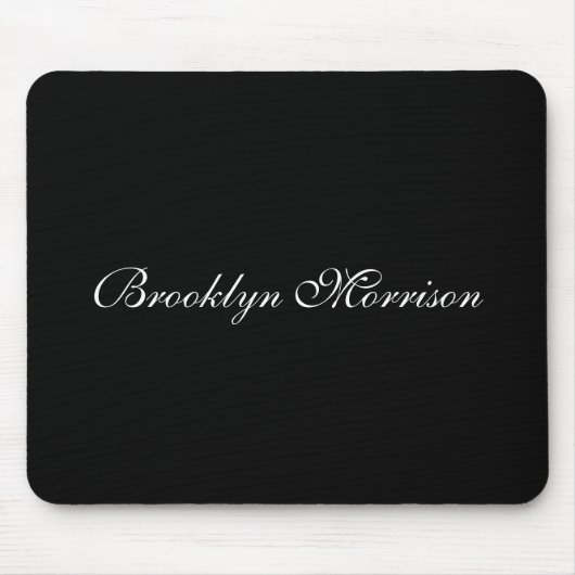 Elegant monogram voor zwart aangepast script muismat (Voorkant)