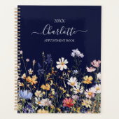 Elegant Monogram Watercolor Colorful Wildflower Planner (Voorkant)