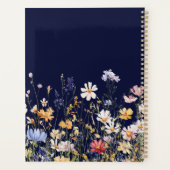 Elegant Monogram Watercolor Colorful Wildflower Planner (Achterkant)