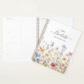 Elegant Monogram Watercolor Colorful Wildflower Planner (Display)