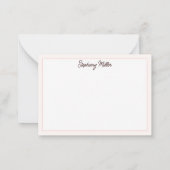 Elegant Monogram Watercolor Fall Wildflower Floral Notitiekaartje (Achterkant)