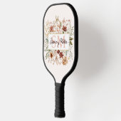 Elegant Monogram Watercolor Fall Wildflower Floral Pickleball Paddle (Links)