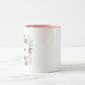 Elegant Monogram Watercolor Fall Wildflower Floral Tweekleurige Koffiemok (Center)