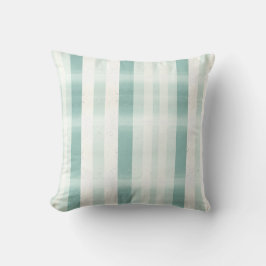 Elegant Monogram Watercolor Green Cream Stripe Kussen
